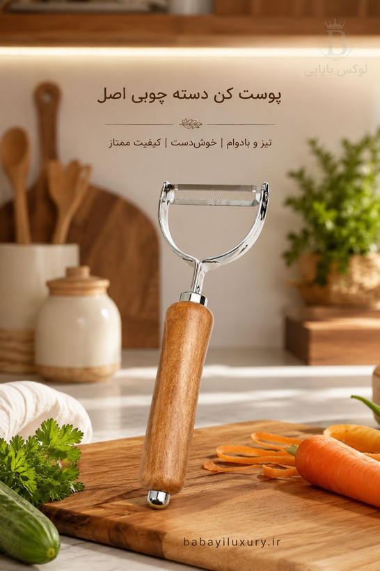 پوست کن دسته چوبی
